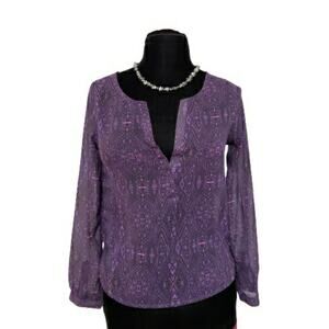 American Eagle Outfitters Semi Sheer Henley Blouse Whimsigoth Y2K Fairy Goth